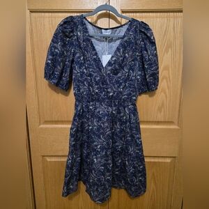 Lucy Paris Navy and Lavender Paisley Dress